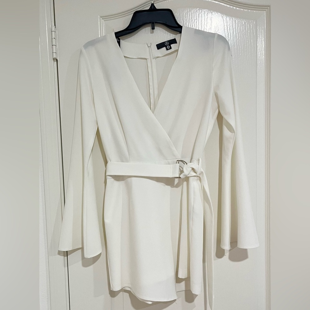White Romper with Belt